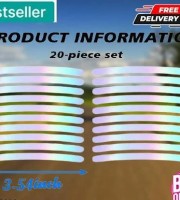 20pcs Car Wheel Hub Reflective Sticker Tire Rim Reflective Strips Luminous for Night Driving Car Bike Motorcycle Wheel Sticker