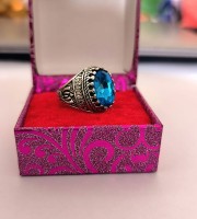 Vp অরজিনাল. ইন্দ্র নীলা পাথর আংটি - (203)